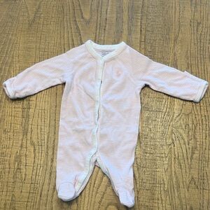 Ralph Lauren Pale Pink Striped Footed One-Piece